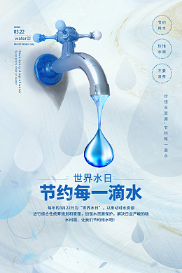 珍惜水资源节水海报