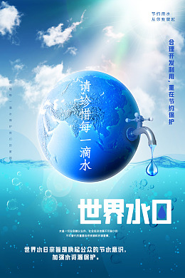 节水海报珍惜水资源