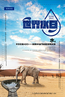 珍惜水资源世界水日节水海报