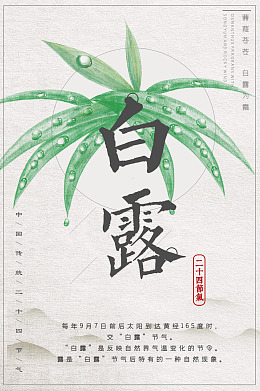 白露单张白露节气白露展架节气