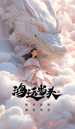 卡通龙生肖龙新年龙年设计