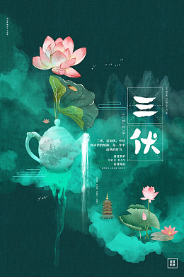 中伏长图模板气温头伏