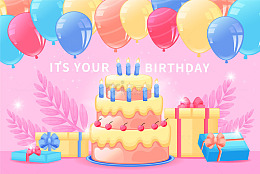 卡通三层生日蛋糕