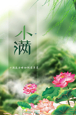 小满宣传小满朋友圈传统节气海报设计