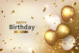 金色庆典生日贺卡