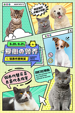宠物猫宠物展板流浪动物宠物医院
