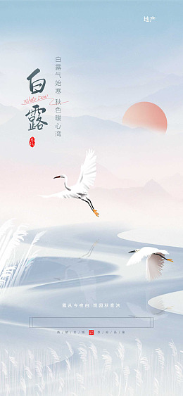 寒露白露展板白露海报地产白露