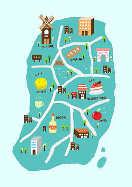 导览园区手绘景区示意图