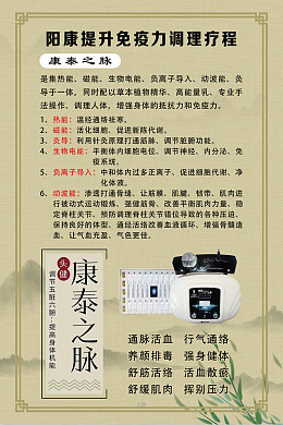 古典背景免疫力调理水墨山水绿叶