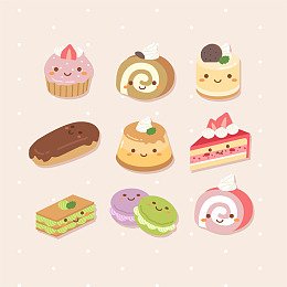 马卡龙食物手绘食物美食