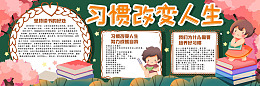 校园文明书香校园黑板报设计卡通黑板报