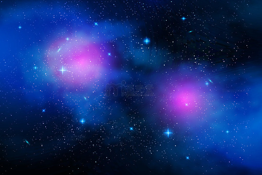 紫蓝色调的神秘星系背景