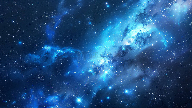 充满彩色气体恒星的星空
