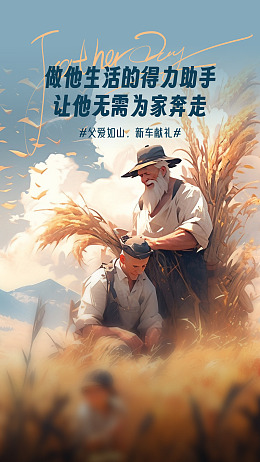 广告设计父爱如山感恩父亲亲子海报