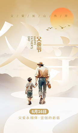 感恩父爱父亲节活动父亲节快乐亲子画面