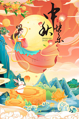 花好月圆中秋节海报