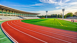 静谧晨光下的运动场