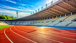 空旷体育场的晨曦