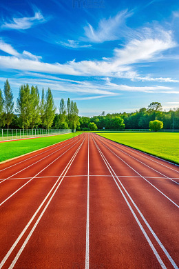 空旷跑道的宁静午后