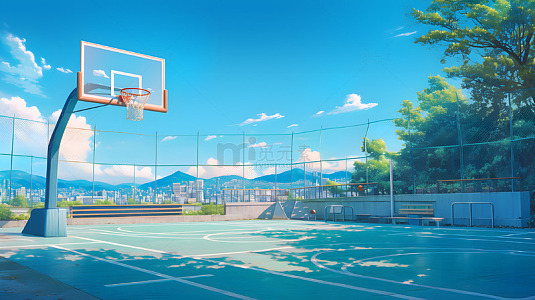 篮球场操场学校体育场