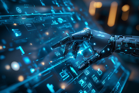 人工智能机器人互动场景AI图