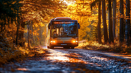 秋天大巴车旅游