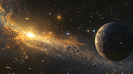 宇宙中的星球与小行星带