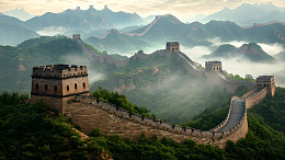 晨雾中的长城风景