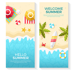 夏天沙滩背景椰子树夏季