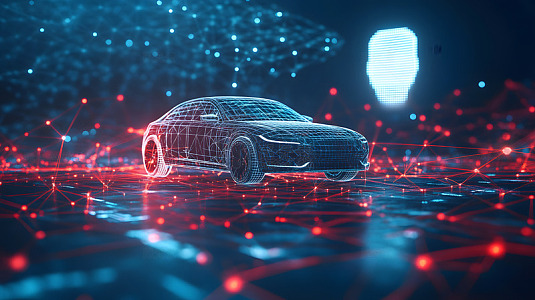 未来智能汽车数字科技概念图