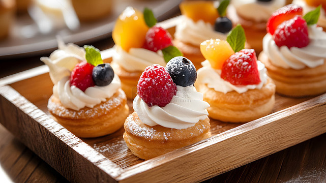 水果奶油小点心静物摄影甜品摆盘