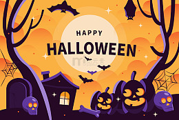 万圣夜月下欢乐小镇