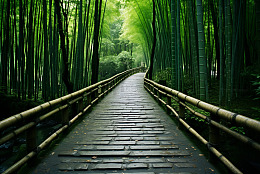 幽深竹林小路