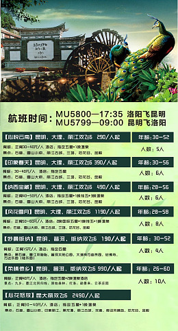 孔雀展板水车旅游素材