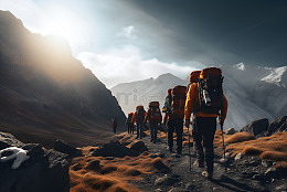 登山冒险徒步旅行团