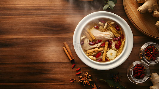 人参枸杞红枣鸡汤滋补养生药膳汤品