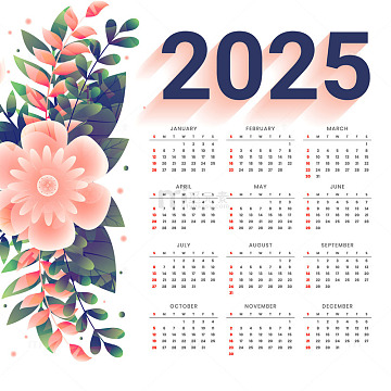 2025年清新自然风格日历