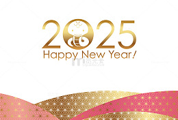 2025金蛇献瑞新年贺卡设计