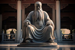 院落中的孔子雕像