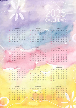 水彩渐变温馨艺术日历