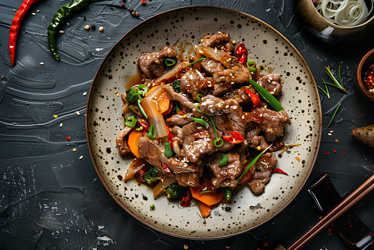 一盘美味的小炒肉