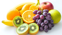 混合新鲜水果组合健康营养白底图