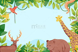 多彩动物与植物的和谐画卷