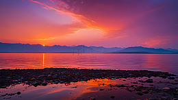 黄昏夕阳沙滩
