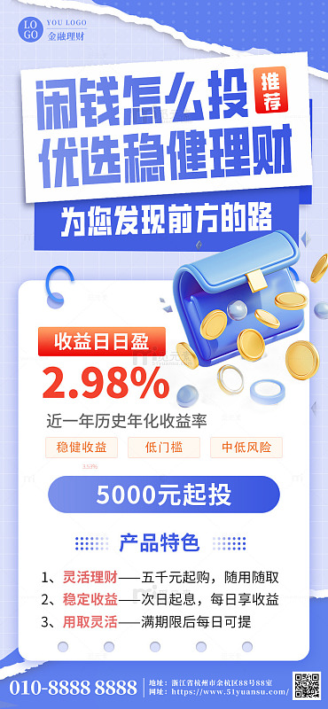 时尚金融理财宣传营销手机海报