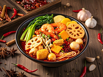 重庆麻辣烫冒菜摄影图