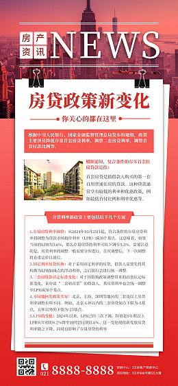 房贷政策调整海报