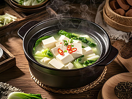 白菜炖豆腐美食摄影图