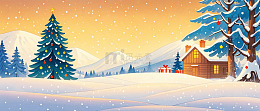 唯美冬日雪景背景