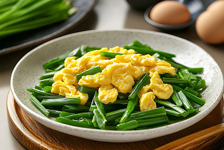 一盘香葱炒鸡蛋